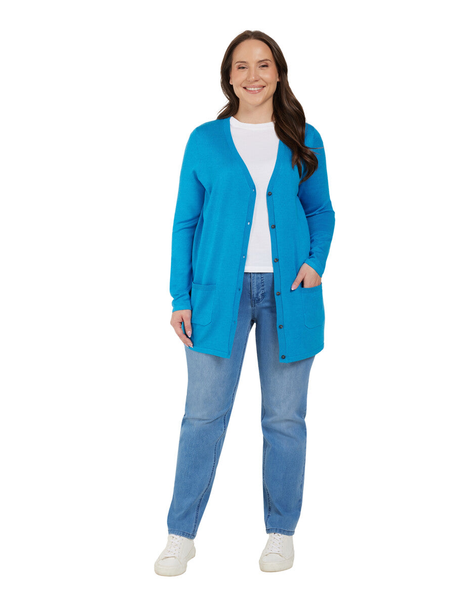 CISO Basic Cardigan Blithe Blue Melange