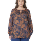 Ciso blouse bruin blauw