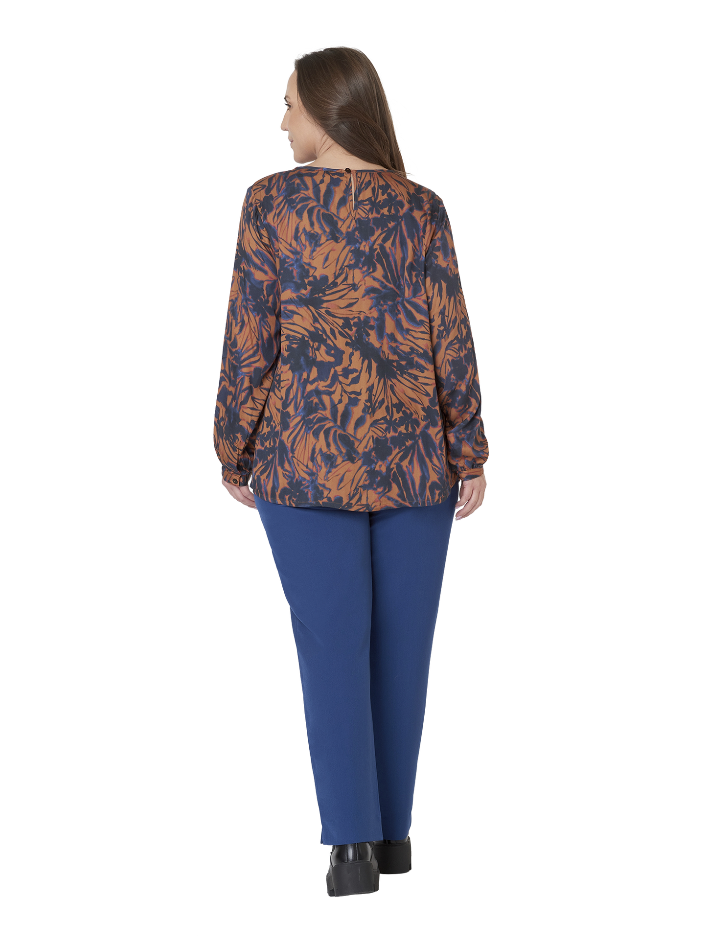 Ciso blouse bruin blauw