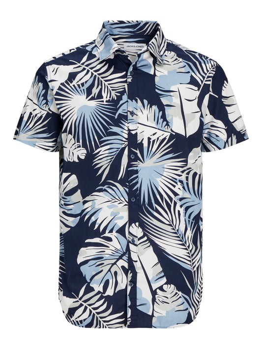 JACK&JONES  JJJOSHUA FLORAL SHIRT BLAUW