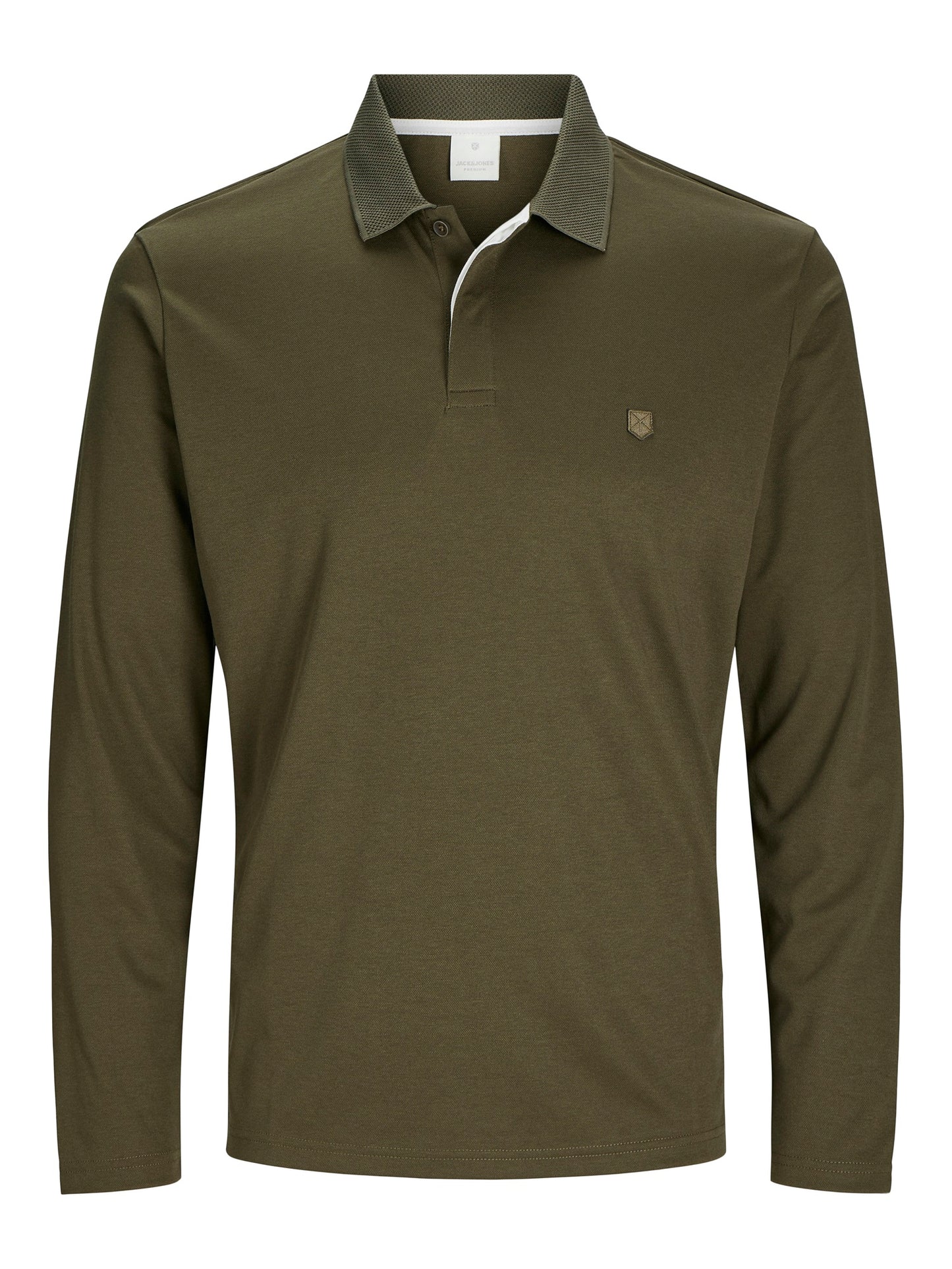 JACK&JONES JPRCCRODNEY LS POLO PLS KHAKI GROEN