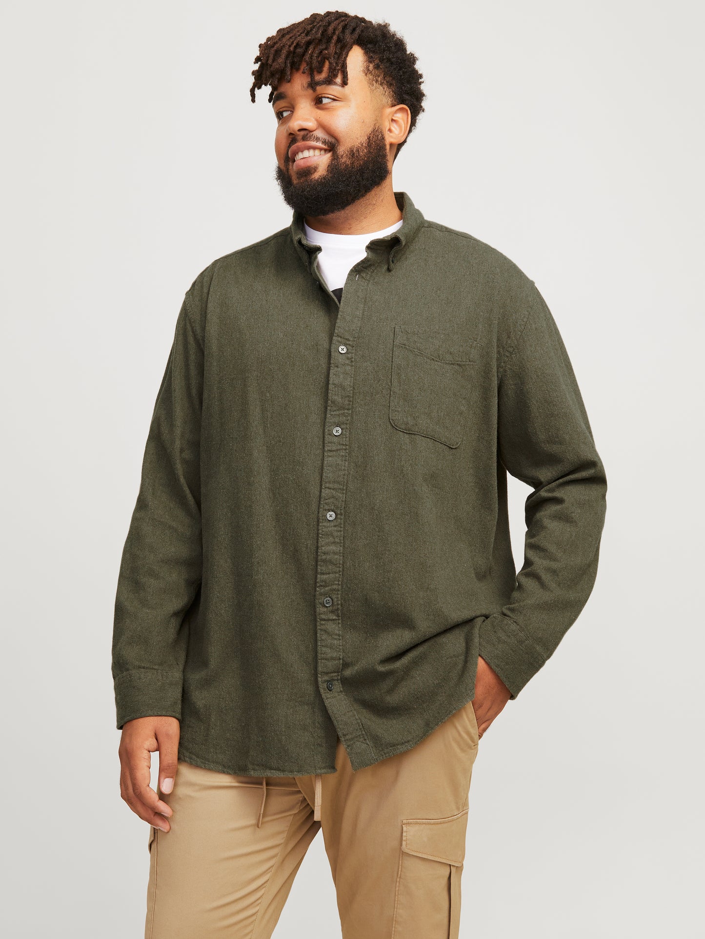 JACK & JONES  JPRBLUBROOK MELANGE SHIRT L/S PLS