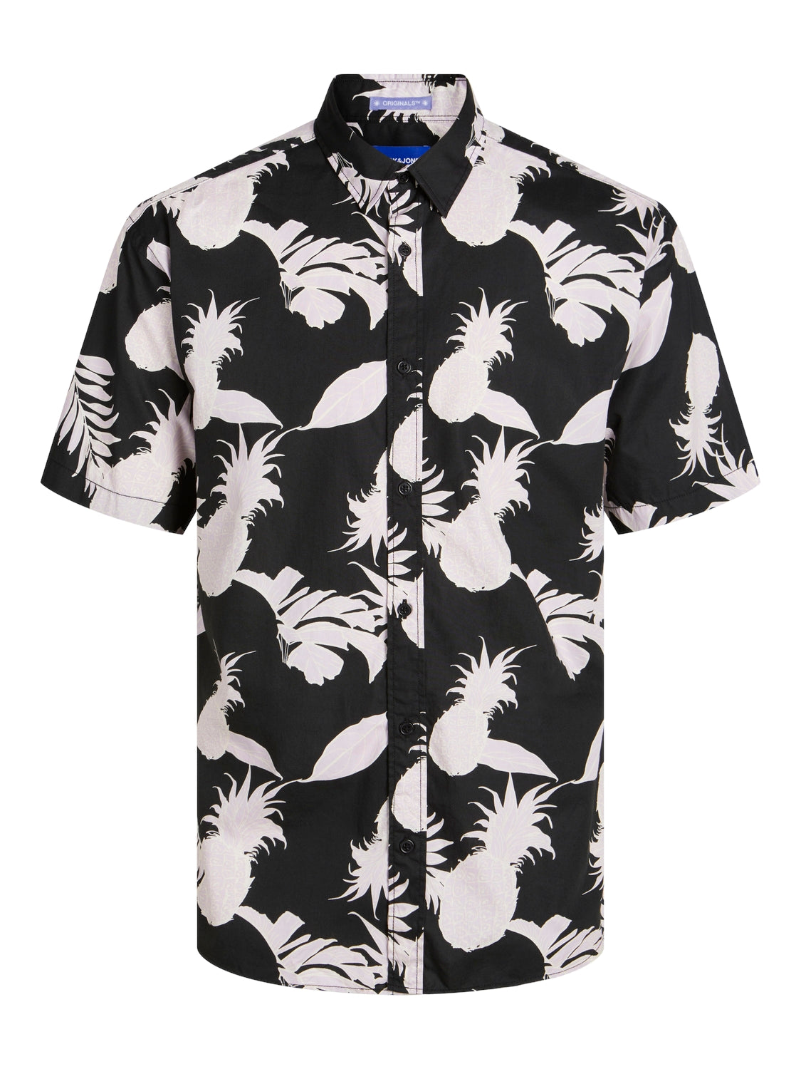 JACK&JONES  JORJOSHUA ARUBA AOP SHIRT ZWART/WIT