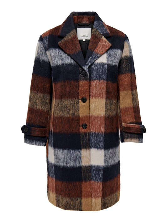 Only Carmakoma  CARALINA LIFE CHECK WOOL COAT OTW