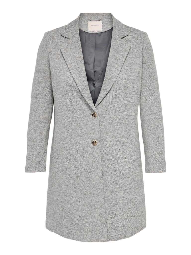 Only Carmakoma CARCARRIE MEL COAT OTW Light Grey Melange