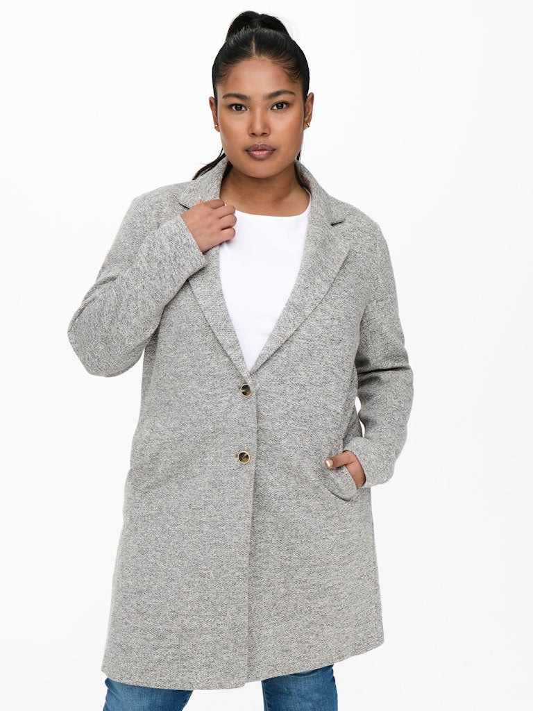 Only Carmakoma CARCARRIE MEL COAT OTW Light Grey Melange