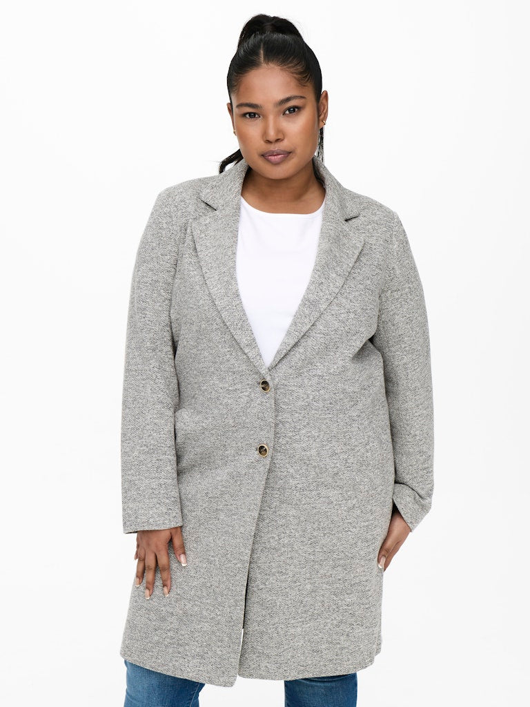 Only Carmakoma CARCARRIE MEL COAT OTW Light Grey Melange