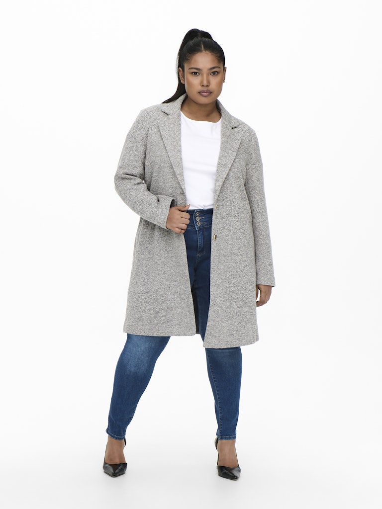 Only Carmakoma CARCARRIE MEL COAT OTW Light Grey Melange