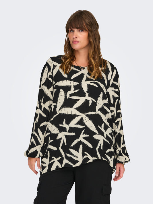 Only Carmakoma Carmerielle Top Wit/zwart