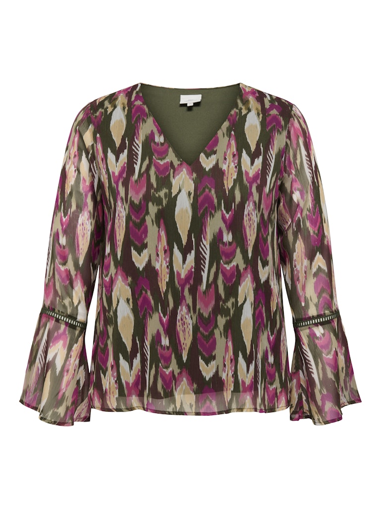 Only Carmakoma CARAUGUSTINA LIFE V-NECK LS BLOUSE AOP