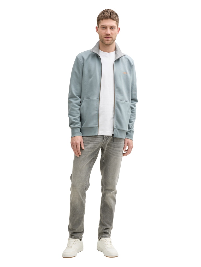 Tom Tailor  Sweatjack met opstaande kraag grey mint