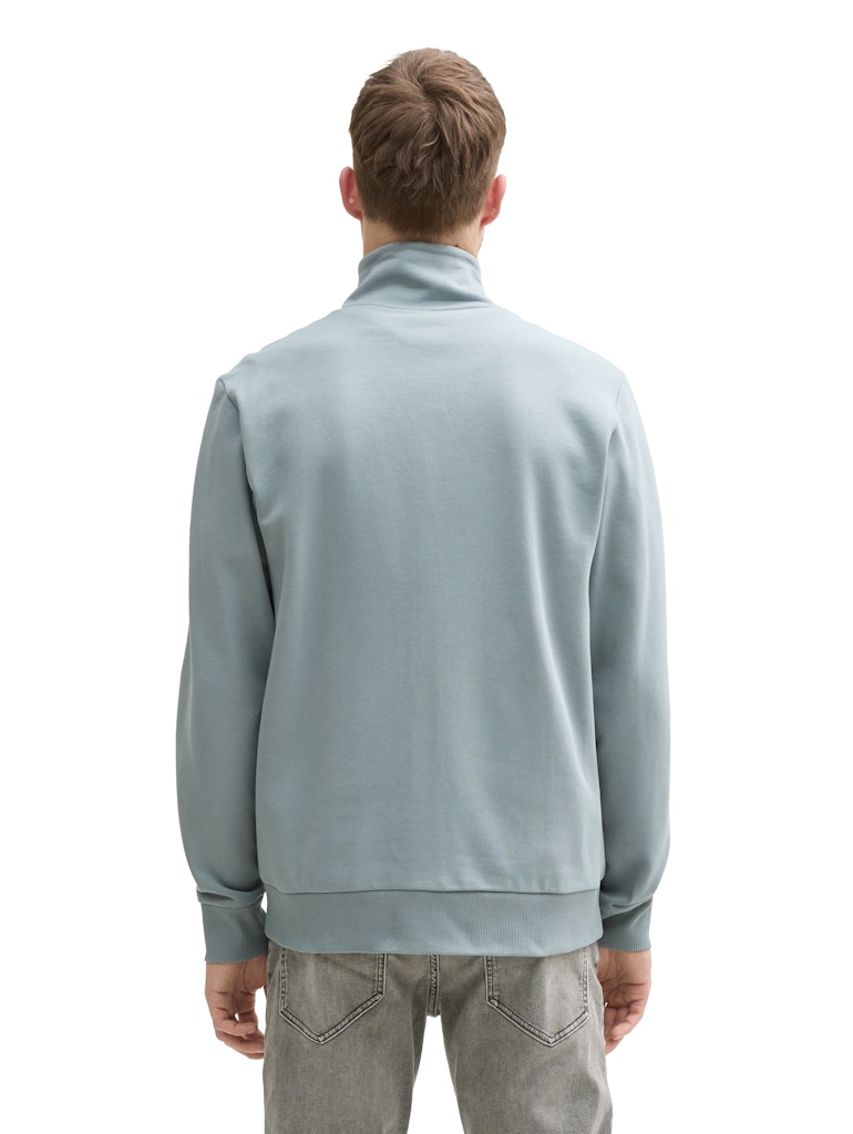 Tom Tailor  Sweatjack met opstaande kraag grey mint