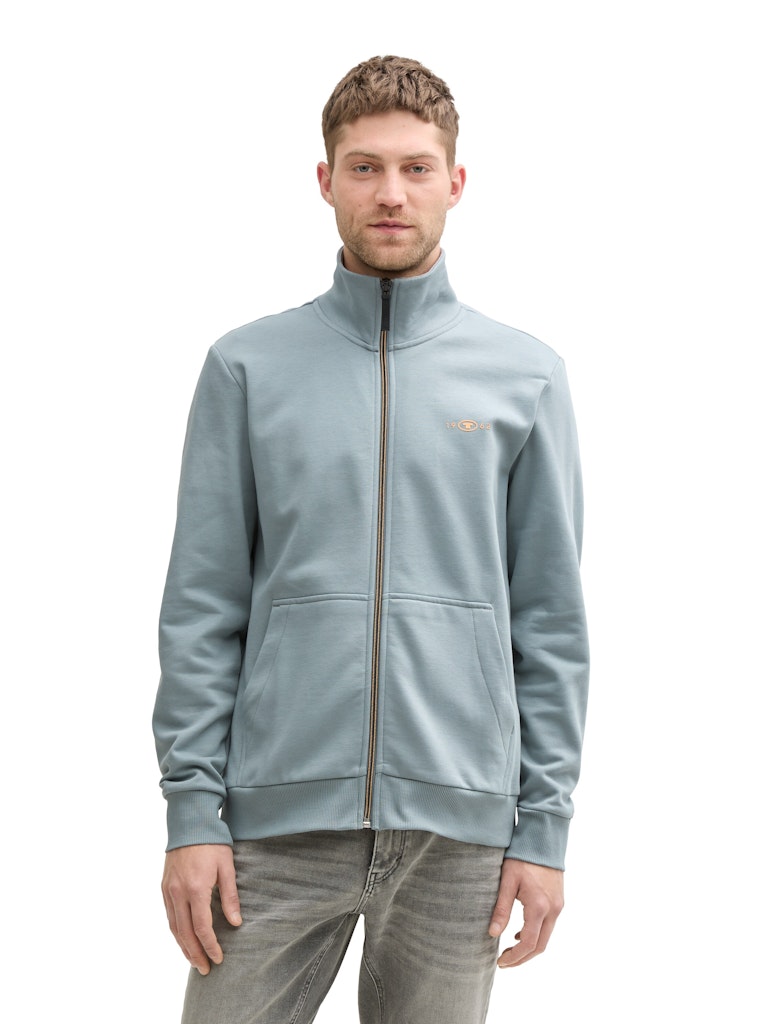 Tom Tailor  Sweatjack met opstaande kraag grey mint